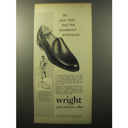 1960 Wright Style 294 Shoes Ad - Let your feet feel the wonderful difference