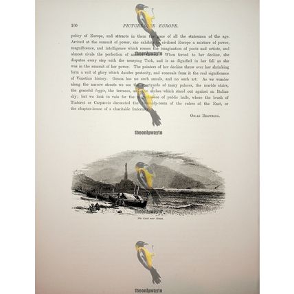 Coast Near Genoa, Italy, Book Illustration (Print), c1875