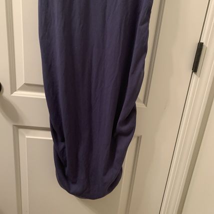 Ingrid Maternity Women's Tank Dress Rib Henley Ruched Sides Size Small