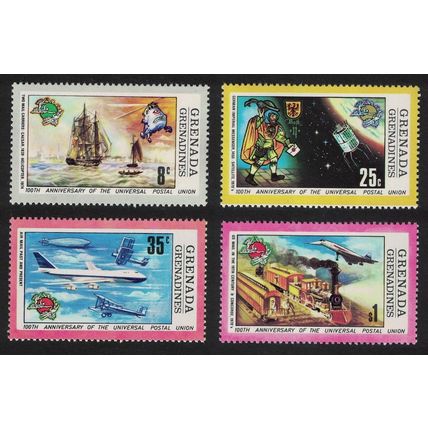 Grenadines Ship Helicopter Space Airplane Concord UPU 4v 1974 MNH SG#25-28
