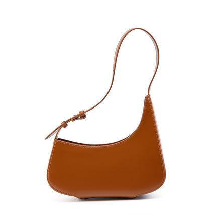 Genuine Leather Women Small Shoulder Purse Handbag Brown