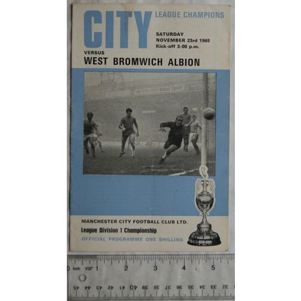 1968 programme Manchester City v. West Bromwich Albion