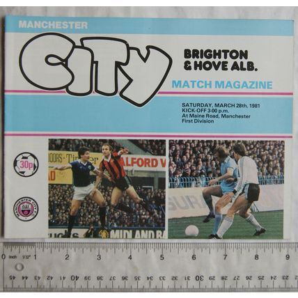 1981 programme Manchester City v. Brighton & Hove Albion