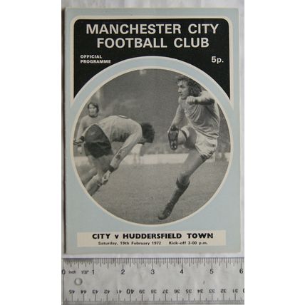 1972 programme Manchester City v. Huddersfield Town