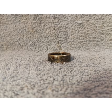 1988 Kennedy Half Dollars size 9 1/2 coin ring Handmade mixed metals (A)