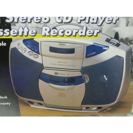 White Westinghouse 1999 AM/FM Stereo CD Player Cassette Recorder Model WPD14142
