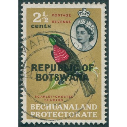 Botswana 1966 2½c Scarlet-chested Sunbird SG208 used