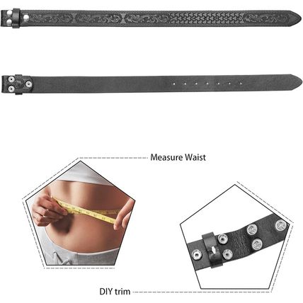 UTOWO Men Women Retro Belt Strap without Buckle 1.5" Wide Classic Western