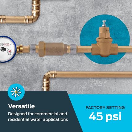 Cash Acme 3/4 Inch EB75 FPT X FPT Pressure Regulator Valve (PRV), 45 PSI, 23000-