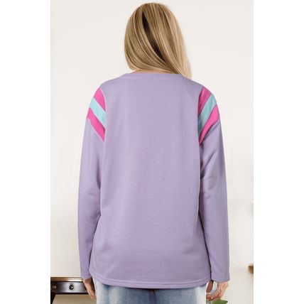Phalaenopsis Mineral Wash Colorblock Arm Patchwork Oversize Top