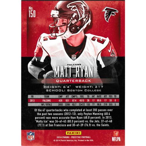 2014 Panini Prestige 150 Matt Ryan Atlanta Falcons