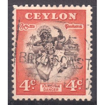 Ceylon stamps 1958 - SG450 - 4c Kandyan dancer - used