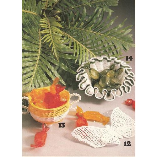 Crochet Pattern Butterfly, Candy Dish & Kettle