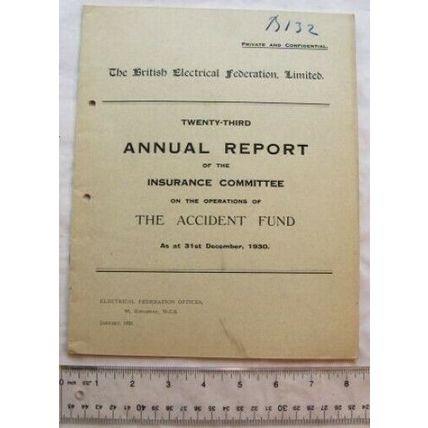 1930 British Electrical Federation Annual Report Insurance Committee