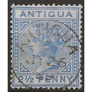 Antigua 1887 SG27 2 1/2d Ultramarine Wmk Crown CA Perf 14 Fine Used .