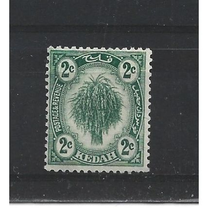 Kedah.SG27 2c Sheaf of Rice (Green).Mounted Mint.Jan25