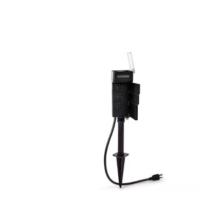 BLACK+DECKER Garden Stake 6 Grounded Outlets Tools Timer Waterproof Outlet Timer