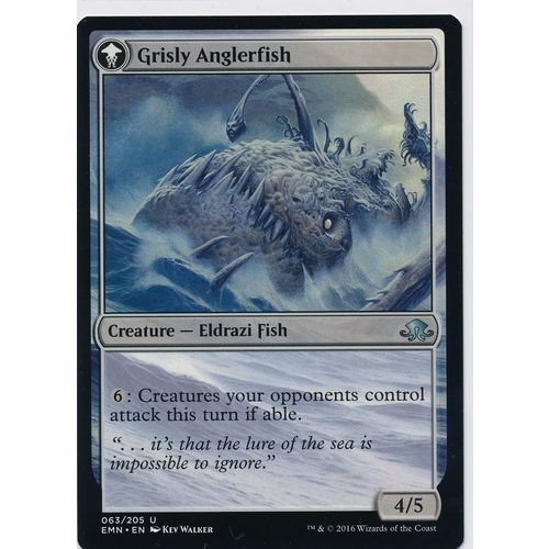 Magic the Gathering MTG Eldritch Moon 63/205 Grizzled Angler / Grisly Anglerfish