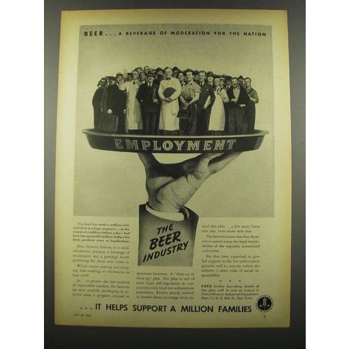 1939 United Brewers Industrial Foundation Ad - Beer