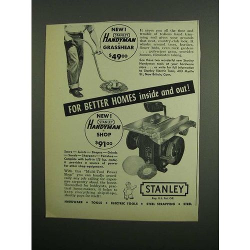 1953 Stanley Handyman Grasshear and Handyman Shop Ad