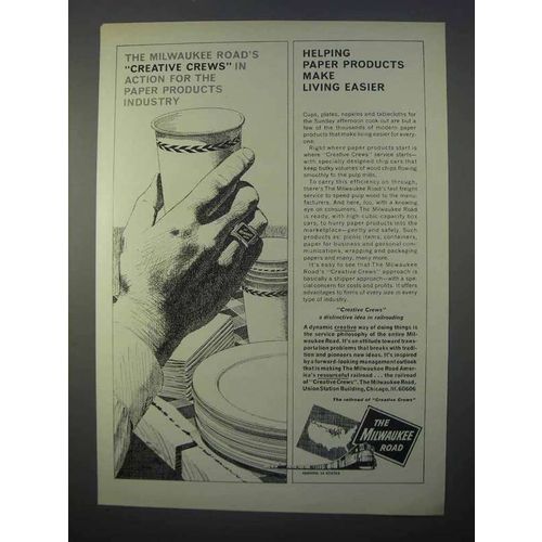 1966 The Milwaukee Road Railroad Ad - Paper Products