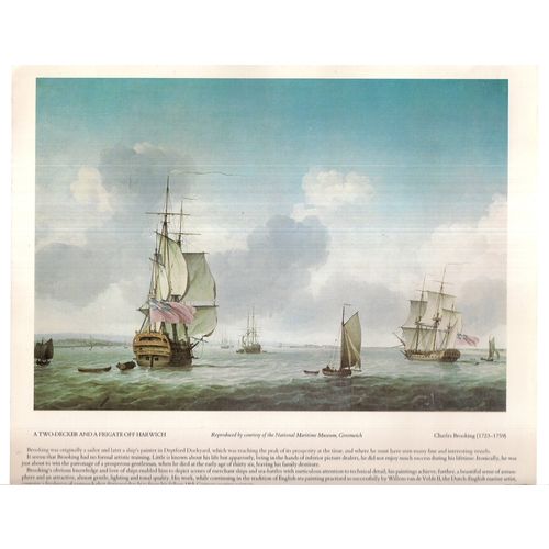 A TWO DECKER & FRIGATE OFF HARWICH by Charles Brooking. page from book #