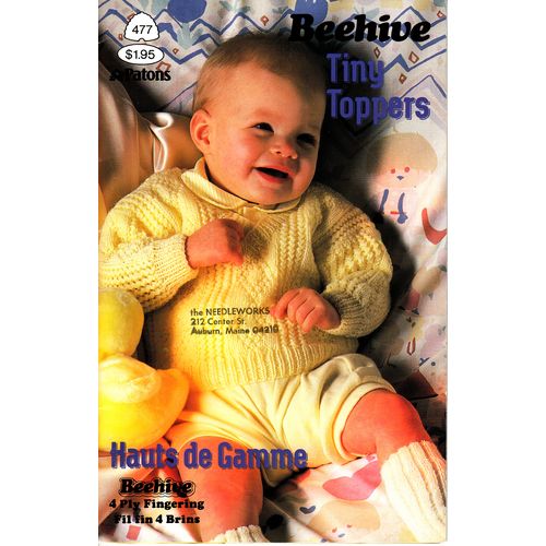 Beehive: Tiny Toppers~6 Knitting Designs for Babies~Patons (1986)