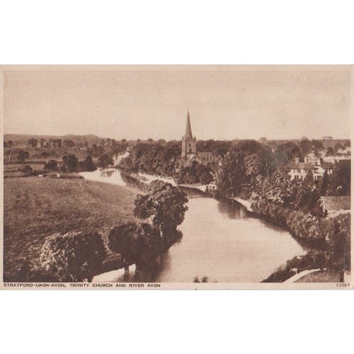 GB circa 1905 Stratford Upon Avon Trinity Church & River Avon by Photochrom