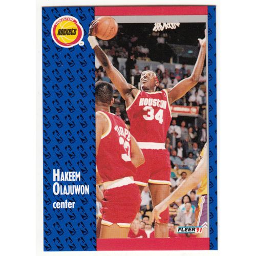 1991 Fleer Basketball card 77 Hakeem Olajuwon - Rockets