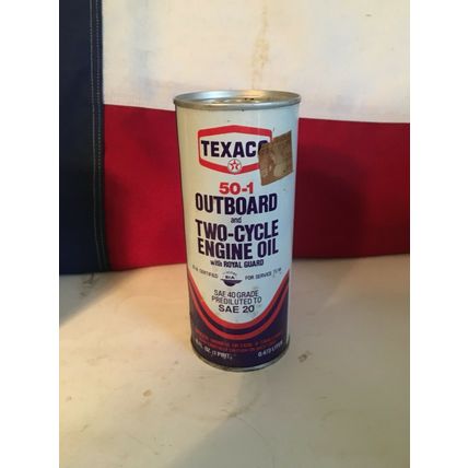 Vintage Texaco or Mobil 50-1 Outboard motor oil can - 1980s