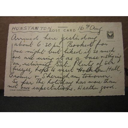 SEA FRONT, HUNSTANTON, Norfolk. used postcard by Constance =