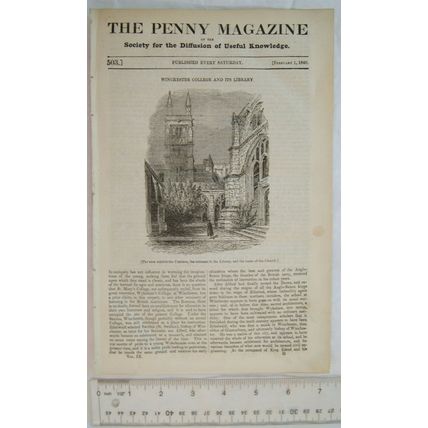 1840 The Penny Magazine No. 503 Winchester College, power loom, etc.