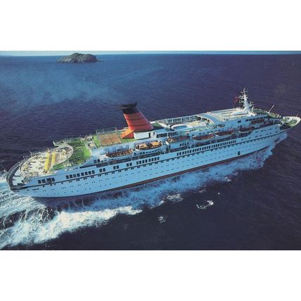 Cunard Princess Ship in Bahamas Postcard