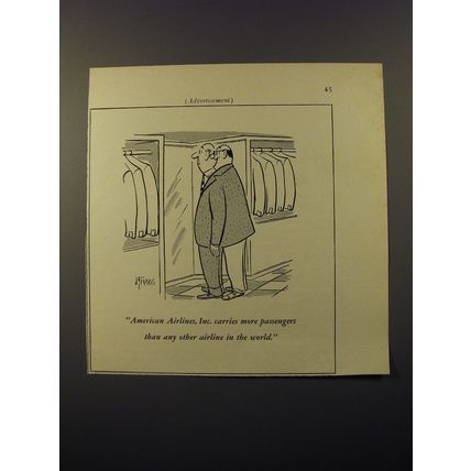 1954 American Airlines Advertisement - Suit Salesman Cartoon