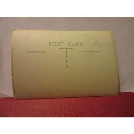A YOUNG LADY antique portrait photograph postcard by Roundhay Studios of Leeds =
