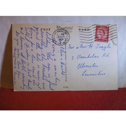 THE OLD VILLAGE, SHANKLIN, ISLE OF WIGHT vintage postcard by Salmon 1959 pm =