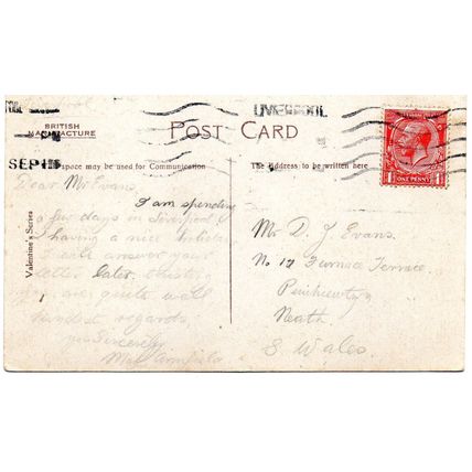 LIVERPOOL - Bridge in Sefton Park - Valentine's Original Postcard (2.95)