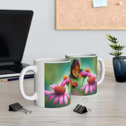 October Tourmaline Birth Month Colors Fairies & Butterflies #4 Mug 11oz AI Decor
