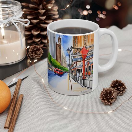 At the Cafe Chicago Magnificent Mile #22 Mug Ceramic Coffee Mug 11oz