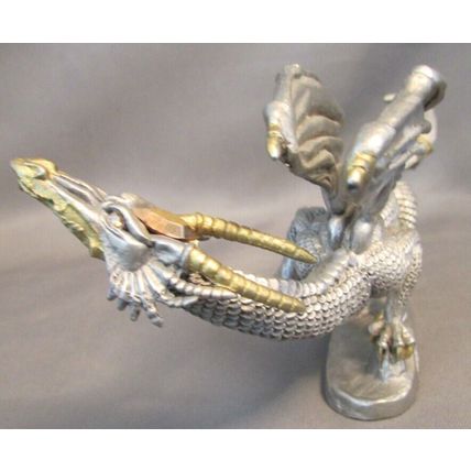 RARE VINTAGE 1980's Gold Dragon Pewter Figurine RAL PARTHA Rawcliffe TSR 1232