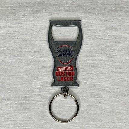 Samuel Adams Boston Lager Advertising Silvertone Bottle Opener Backpack Clip or