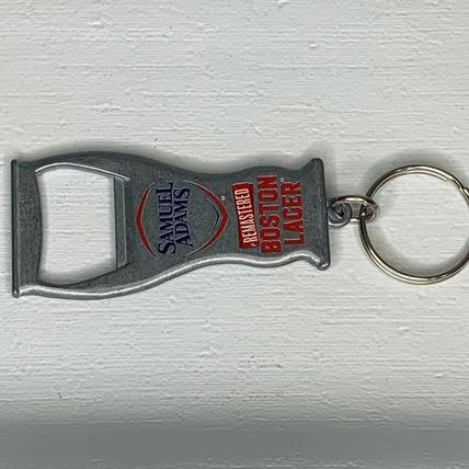 Samuel Adams Boston Lager Advertising Silvertone Bottle Opener Backpack Clip or