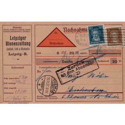 Leipzig German Cash On Delivery Nachnahme Newspaper Postcard