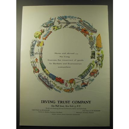 1960 Irving Trust Company Ad - Home and abroad