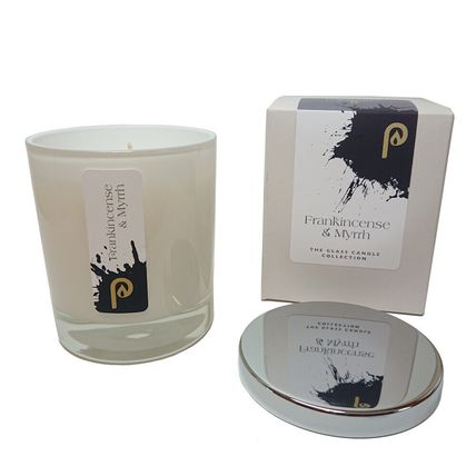Candle in a Jar Glass Candle white - Frankincense & Myrrh by Pintail Candles