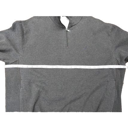 Nautica Men's Pullover Sweat Shirt Charcoal XL Cotton Blend Front Pocket Winter