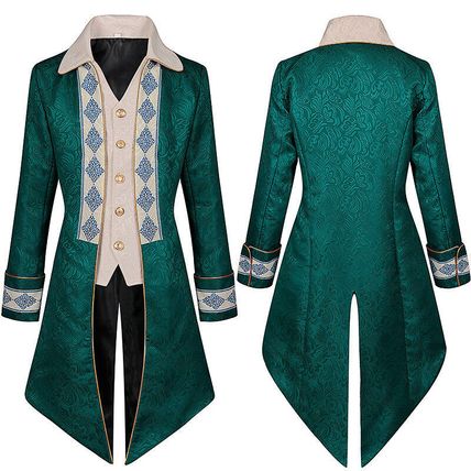 Mens Retro Gothic Jacket Frock Coat Steampunk Victorian Morning Steampunk