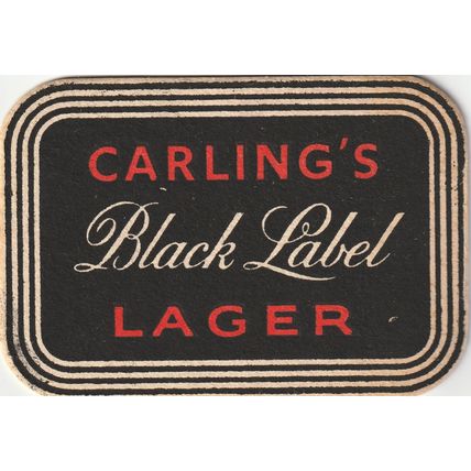 BEER MAT - CARLING LAGER - CARLING'S BLACK LABEL LAGER - (Cat No 005) - (1959)