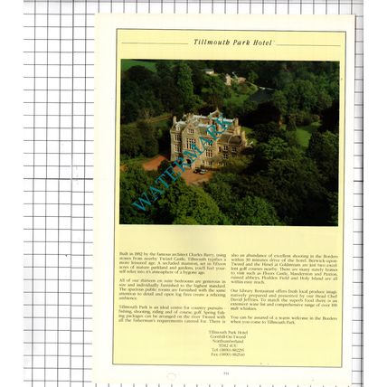 Tillmouth Park Hotel Cornhill-On-Tweed Northumberland Advert - 1995 Cutting