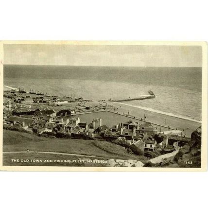 POSTCARD The Old Town and Fishing Fleet Hastings - Posted HASTINGS 1954